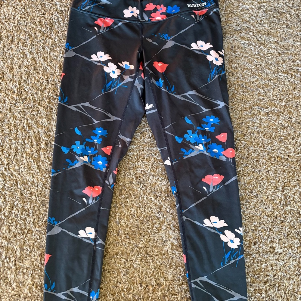 Burton Black Floral Active Leggings